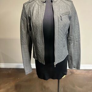 Dressbarn Charcoal Leather Jacket